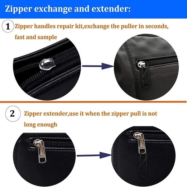 10/2pcs imbecil de zíper destacável Substituição Universal Metal Zipper Kits Reparação de Cabeça Bolsas Bolsas de Bolsas de Bolsas de Bolsas de Bolsas de Roupas