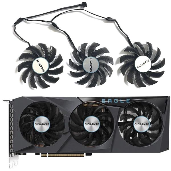 Pads T128010SU PLD08010S12HH 78 mm RX6600 GPU -Lüfter für Gigabyte Radeon RX 6600 6700 XT Geforce RTX 3070 Ti Eagle Cooled Graphics Lüfter