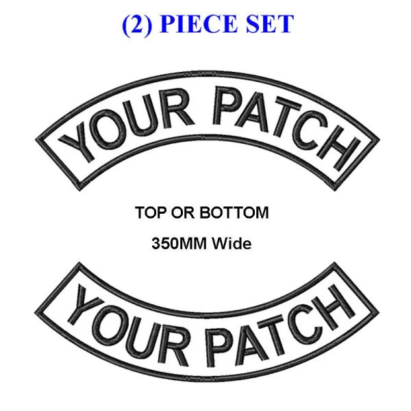 Anpassen der Stickerei MC Rocker Patch 350 mm breites Oberes und Boden Motorradbiker -Biker -Patches für Westeschnitte und Kleidung