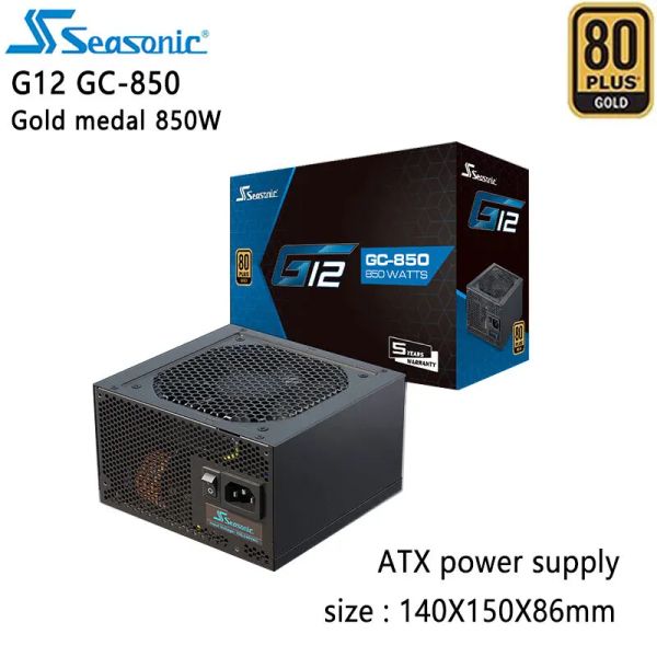 Поставки сезонные G12 GC850 ATX Power Power Supply 850W Золотая медаль 80plus 14 см. Интеллектуальный контроль температуры Питание вентилятора.