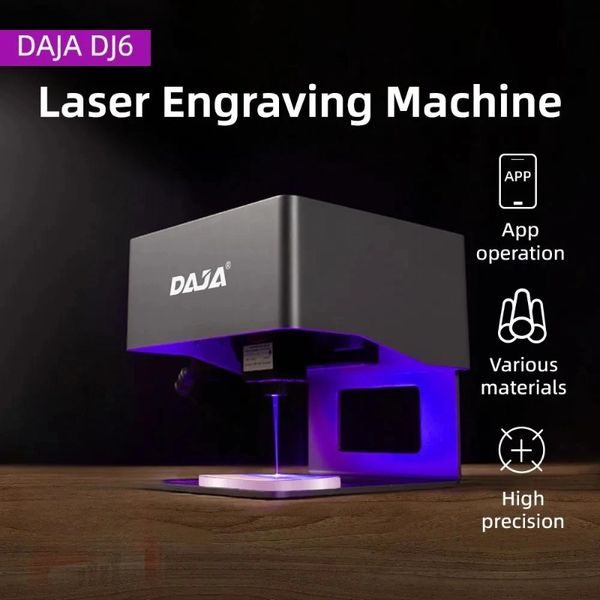 DJ6 Mini Diy Laser Gravura e Máquina de Corte a laser Impressora a laser 3W para vidro de couro de madeira