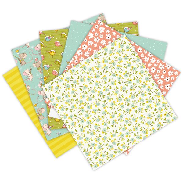 12 Blätter niedliche Maus -Tiere gedruckte Scrapbooking Paper Packs für DIY Origami Arts Bastelpapierkarten machen Vorräte