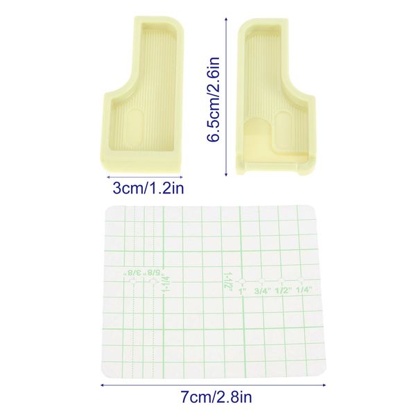 2pcs Kunststoffnähte Guide 6.5*3 cm Positionierungsplatte Multi funktionaler Verriegelungsführung grüne Nähmaschinenzubehör Teile Teile