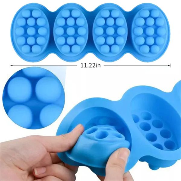 Neue 3D -handgefertigte Silikonseife Schimmelpilze Massagetherapie Stangenformmessschale Formwerkzeuge DIY Oval Form Seifen Harzhandwerk