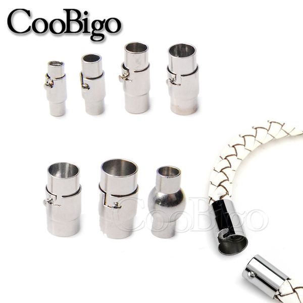 Grospes magnéticos de METAL METAL 5PCS Coloque do cabo de ímã Conectar jóias de pulseira de couro ao ar livre Fazendo acessórios de artesanato diy