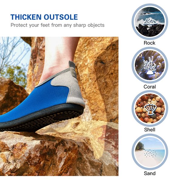 Scarpe a piedi nudi unisex scarpe d'acqua super leggera stivali ad ante-slittamento stivali aqua calzini snorkeling snorkeling canyoning