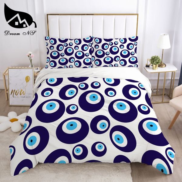 Dream NS 3D Luxury Bedding Set Custom/King/Europe/EUA, Conjunto de capa de edredão, conjunto de capa de colcha/manta, cama de cama Mal Eye, Drop Ship