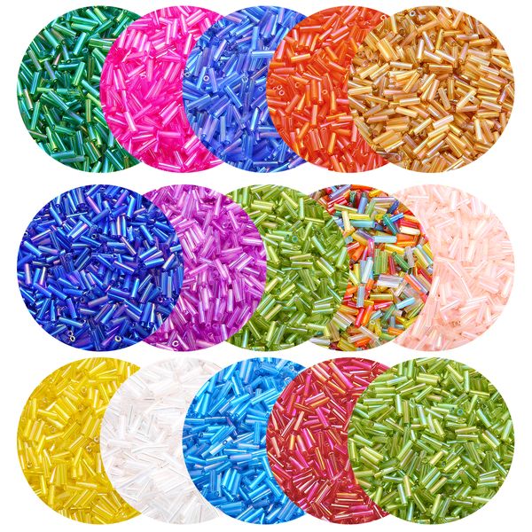 300pcs 7mm de miçangas de sementes de tubo de vidro colorido charme de vidro tcheca sementes de vidro Diy Bracelet de colar de contas para jóias que produzem costura diy