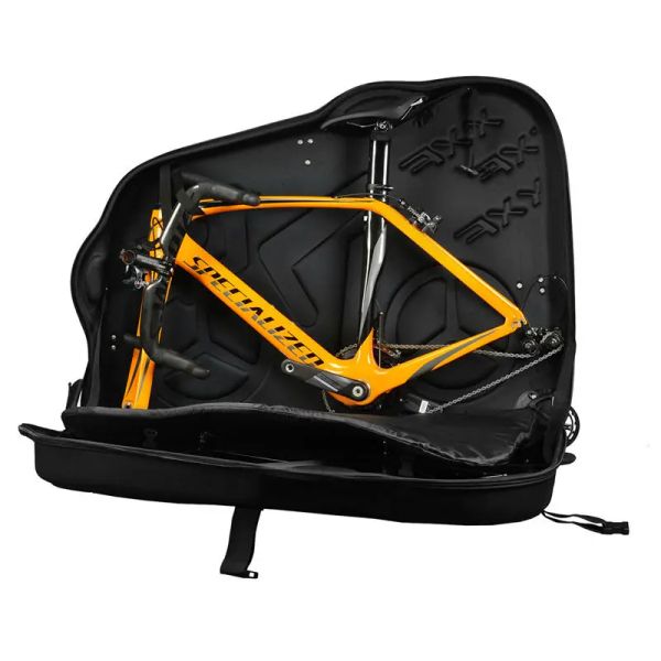 Case duro de viagem de bicicleta, material EVA, caixa de bicicleta à prova de chuva, bolsa de bicicleta, bagagem de transporte de bicicleta de estrada, 26 