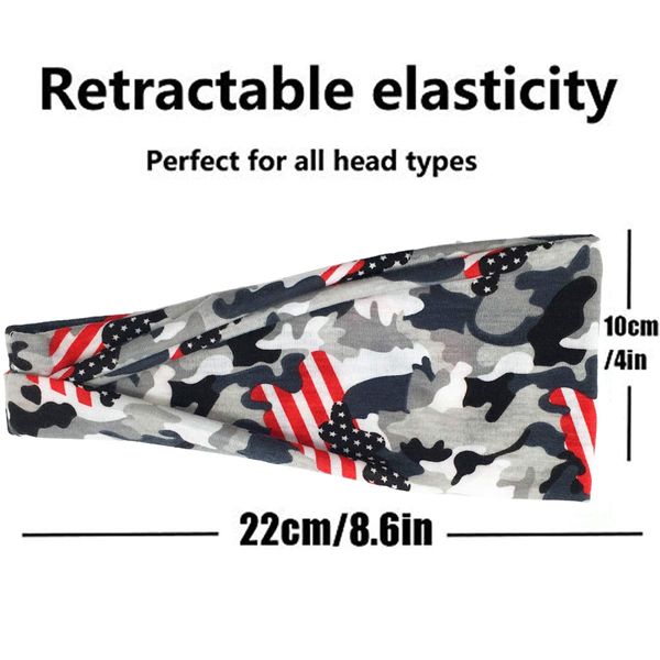 Camo Sweatband für Männer Frauen elastische Sport Haarbänder Headband Yoga Stirnbänder Kopfbedeckung Headwap Sport Sport Accessoires