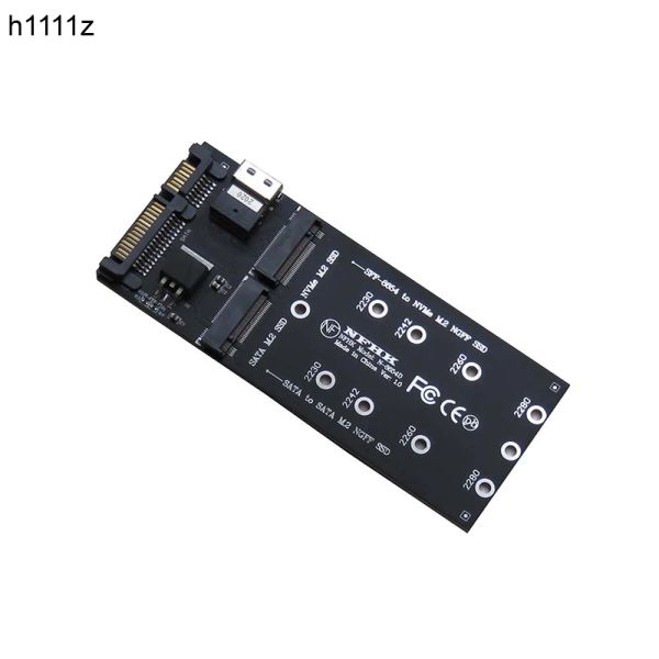 Gehege M2 SSD -Adapter NGFF M.2 SATA SSD an SATA3.0 6G -Adapter M2 NVMe SSD an SFF8654 Converter Riser Board Expansion Card für Computer