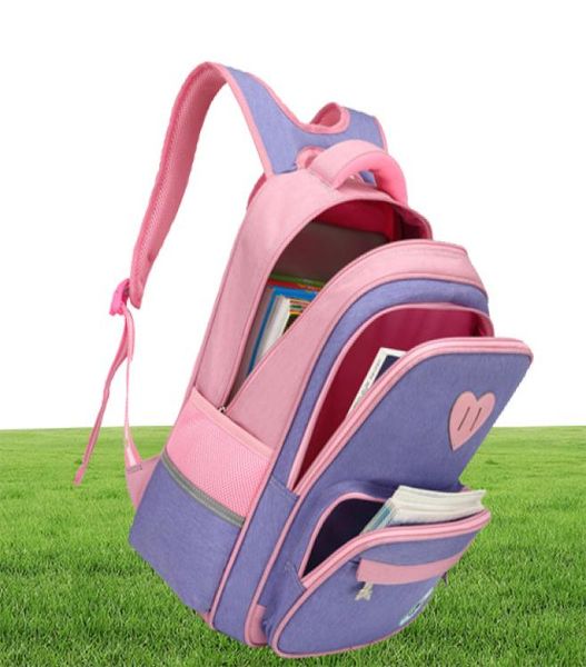 Fengdong Primary School Girls Backpack 610Y Bag del libro per studenti elementari per bambini Green Purple Blue School BASSE