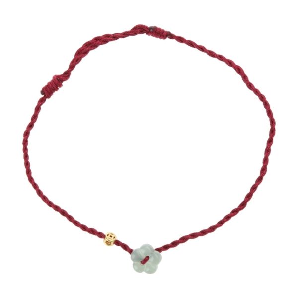 Borlas étnicas chinesas corda manual corda sortuda pulseira de moedas Bulbões de flores de flor de jóias implícitas com miçangas feitas