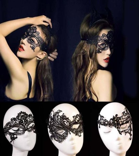 1pc schwarze Ausschnittspitze Maske Schwarze coole Blumen Augenmaske für Maskerade Party Maske Kostüm Kostüm Halloween Party Fancy Decor3287142820