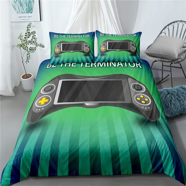 Gaming Duvet Cover Set Gamer Room Dekor für Boy Kids Teen Video Games Twin Beding Set Mikrofaser Gamepad Let's Play Quilt Cover spielen