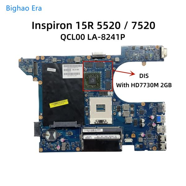 MotherBoard QCl00 LA8241p para Dell Inspiron 15R 5520 7520 Laptop placa -mãe com HM77 HD7670M HD7730M 1GB/2GBGPU CN0N35X3 04P57C 06D5DG