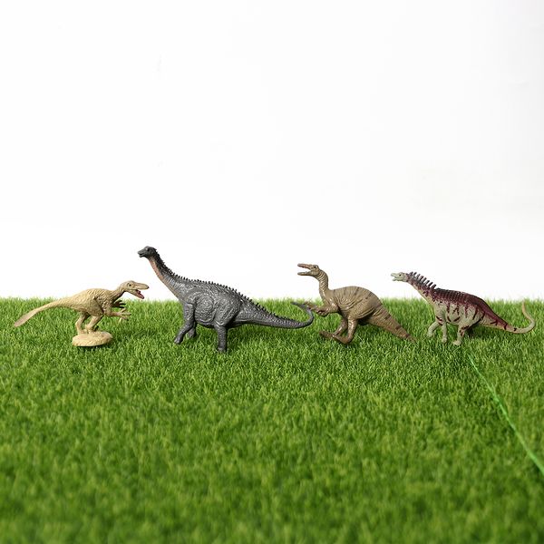 8 pezzi di plastica minuscole figure di dinosauro, texture dettagliate in miniatura figurine dino topper set giocattolo set di compleanno regalo di Natale per bambino