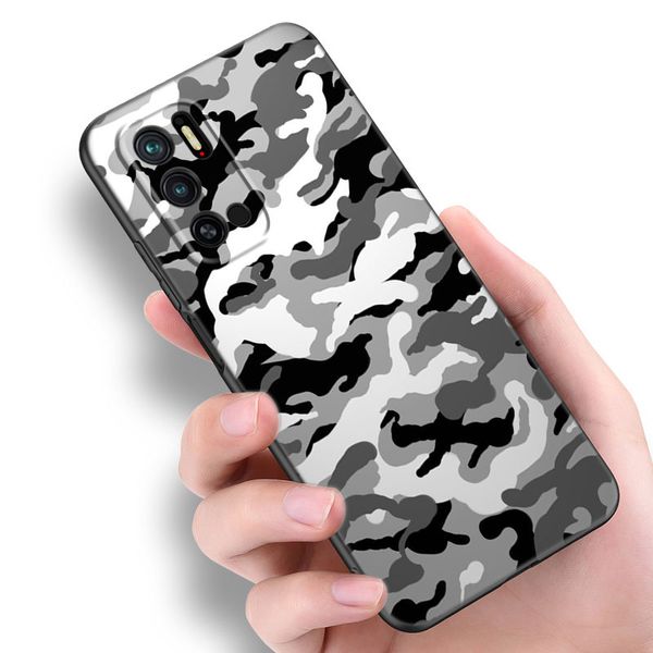 Camouflage Military Camo Phone Hülle für Xiaomi Redmi Note 7 8t 9 9s 10 10s 10t 11 11s 4g 11e 11t Pro 5G Soft TPU Black Cover