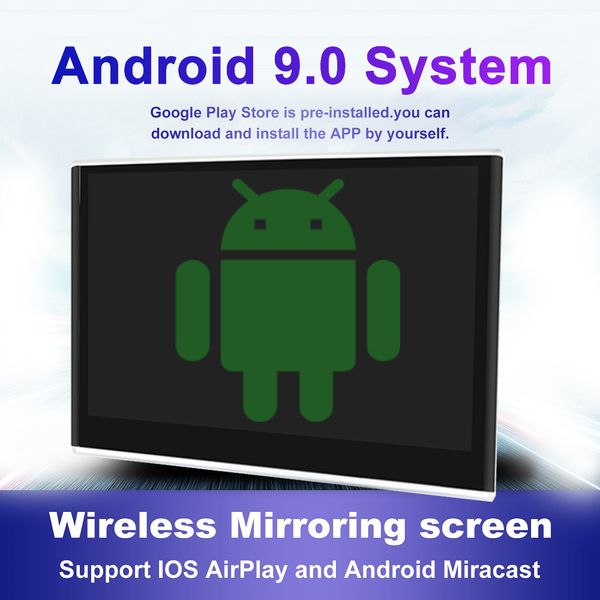 Universal 13,3 polegadas Arete de cabeça do carro Android Auto -apoio de cabeça 1080p Vídeo Multimídia Tela de toque WiFi Bluetooth FM
