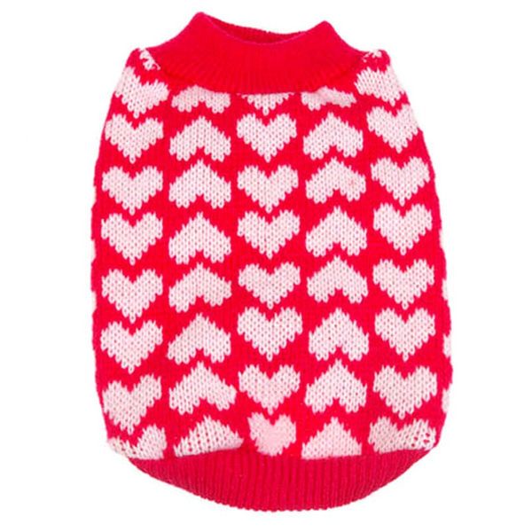 Nuovo pet maglione maglione a maglione per gatto gatto da cucciolo di gatto rosa amore per pet pullover per animali domestici vestiti per cane da cane caldo