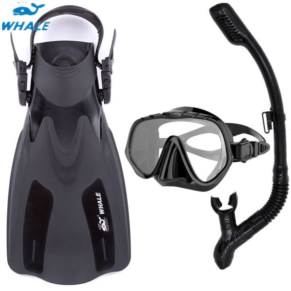 Snorkeling Fin Snorkel Mask Set Equipment Attrezzatura Professional Deving Swimming Underwater Dry Touthing Tube Goggle Flipper