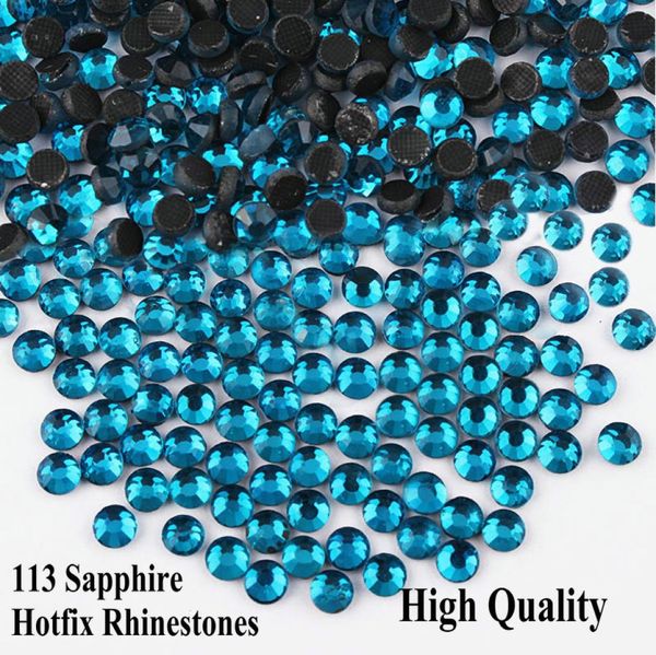 Sapphire SS6-SS30 DMC Blue Zircon Hotfix Rhines Eisen auf Strass Flatback Hot Fix DIY Nail Art/Hochzeitskleid Nähen Begriffe1596680