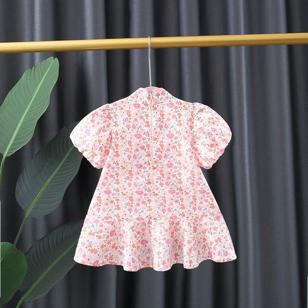 Floral baby qipao ragazza vestita per bambini in stile cinese chi-pao cheongsam 1 anno 2 anni regalo di compleanno vestiti neonati estate