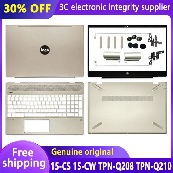 Casos para HP Pavilion 15cs 15CW TPNQ208 Q21 Laptop LCD Tampa traseira/moldura frontal/dobradiças/palmrest/capa inferior/teclado Gold L28379001