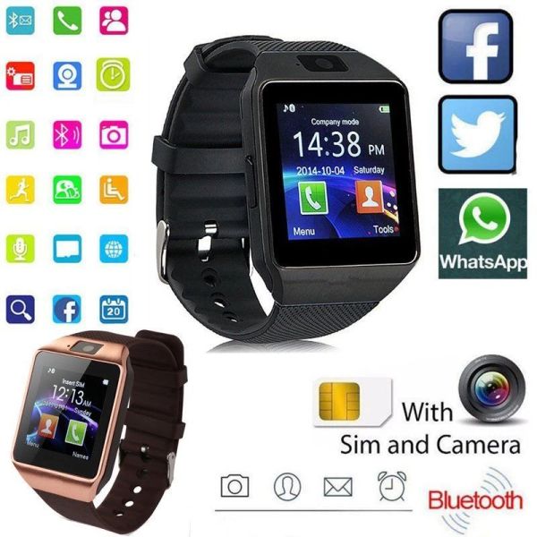 Orologio touch screen digitale smart orologio dz09 q18 telecamera braccialetta bluetooth wristwatch sim scheda smartwatch smartwatch iOS Android Phones Support