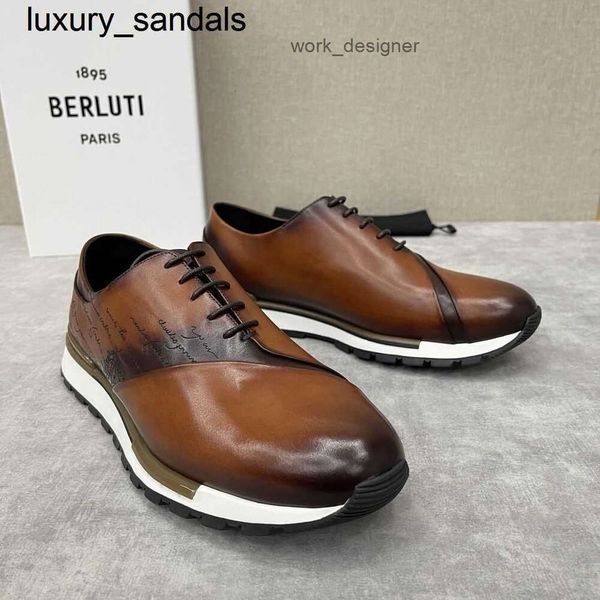 Berluti Business Leather Shoes Oxford Calfskin Made Top Quality Berluti mais recente Fasttrack Atualizada Fasttrack Sports Low Cut e Running Casual são populareswq hdp2