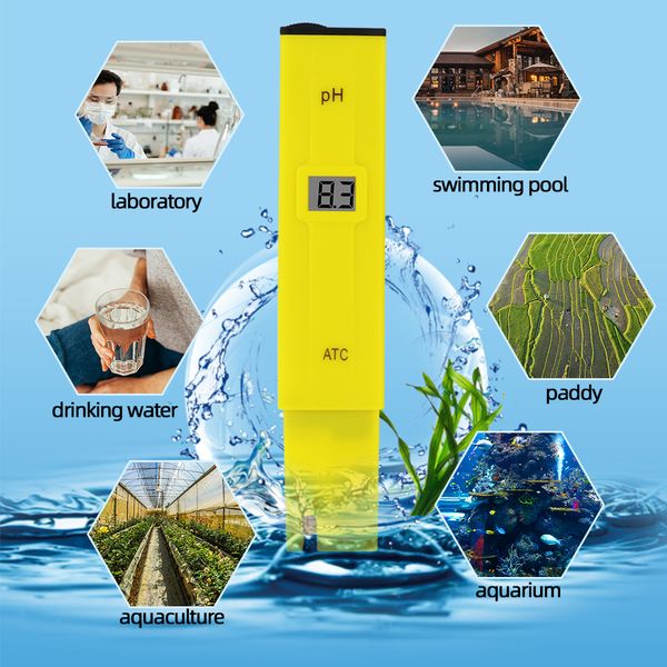 Tragbarer pH-Wert-Test-Stift Aquarium pH-Tester pH-Messgerät Wasser genaue digitale pH-Meter-Stift 0-14 Tasche 20% Rabatt auf