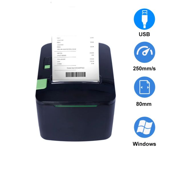 Drucker Thermal -Quittungsdrucker 80mm Pos Systems Ticketdrucker USB Support Cash Drawer ESC/POS für Küchen EU US -Stecker mit Kartenleser