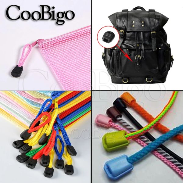 20pcs Buntes Plastik Reißverschluss Ziehen Kabelendende Clip für Paracord Kabel -Tether -Spitze Kabelverriegelung Rucksack Kleidungsstück 15 mm*22 mm