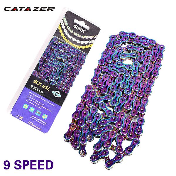 Cadeia de bicicleta 9 Speed Mountain Bike Chain x9 Chain de bicicleta x9el 27s Gold para MTB/bicicleta de estrada para M4050 M430 M596 116L