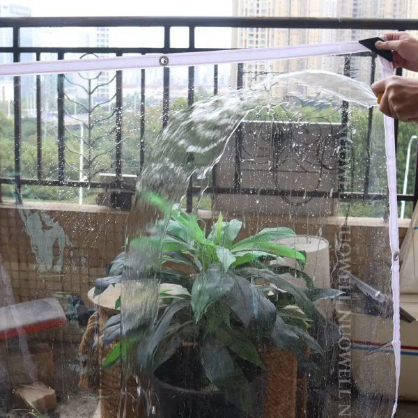 0,3 mm personalizzabile personalizzabile in PVC Tarpaulin Shelter per panno per pioggia impermeabile per pioggia chiaro giardino a prova di pioggia
