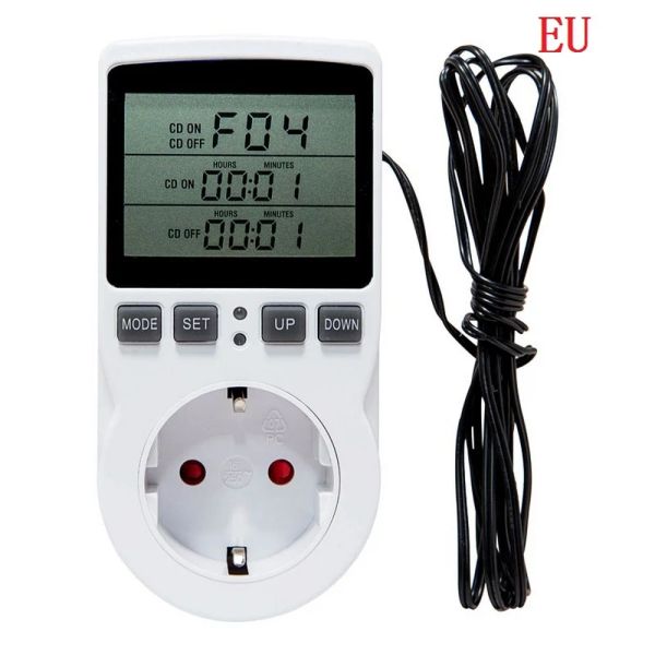 Multifunktionaler Thermostat Electronic Digital Timer Temperatur Controller Socket mit Timing-Schalter-Sensorsonde 110-220V