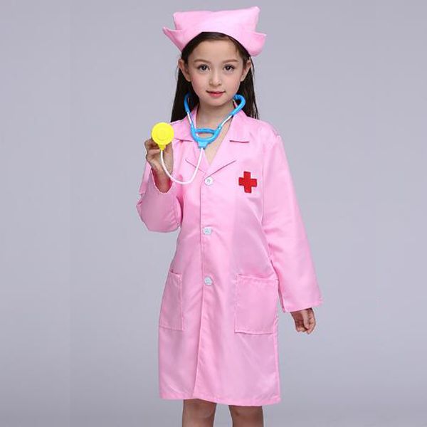 Kinder Cosplay -Kleidung Jungen Mädchen Doktor Krankenschwester Uniformen Fancy Kleinkind Halloween Rollenspiele Kostüme Party tragen Arztkleid