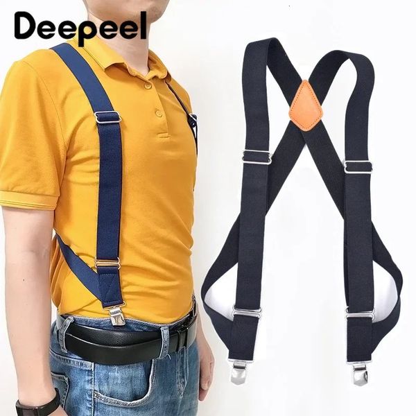 1pc 35x125cm Herren -Hosenträger 2 Clips Erwachsener Hosenträger Xtype männlicher Jockstrap Elastic Sorteable Work Praces Jeans Riemen 240401