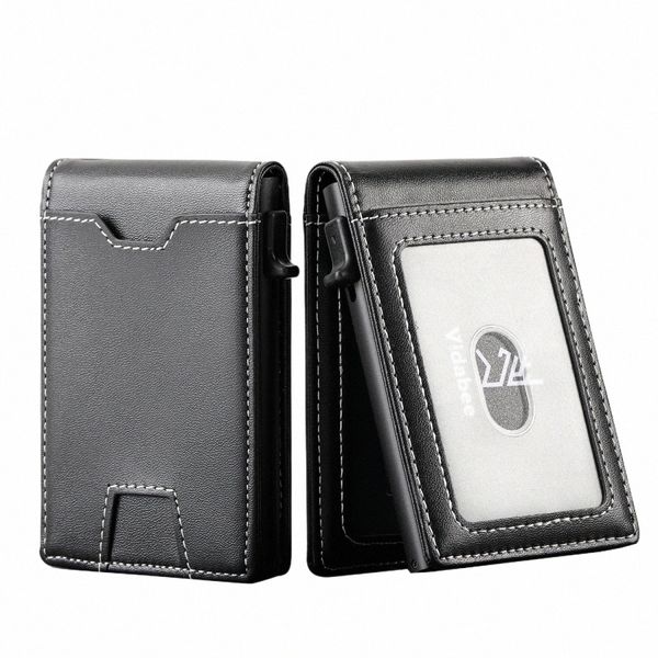 1PC Herren-Smart Wallet für Männer-Slim-Minimalist-Brieftasche, RFID-Blockierung Pop-up-Brieftasche, Kreditkartenhalter, Carb Fiber Wallet A41M##