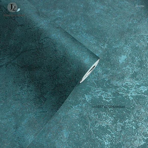 Sfondi Teal Dark Teal Metallic Fare da parati Rollio industriale Vintage Verve Green Wall Paper per sfondo del soggiorno