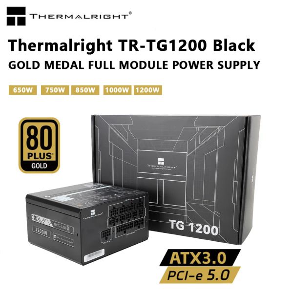 Forniture Thermalright TRTG1200 Black PCIE5.0 ATX3.0 Gold Modulo completo Alimentazione PWM Controllo Fan StartStop Fan per Placa De Vide di alta qualità