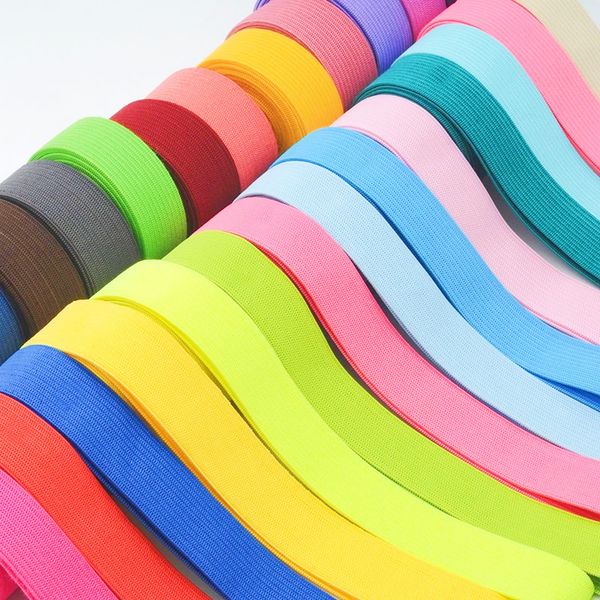 Bandas de elastices coloridas elástica de costura plana para calças de roupas íntimas roupas de borracha de borracha de borracha decorativa de cintura macia elástica