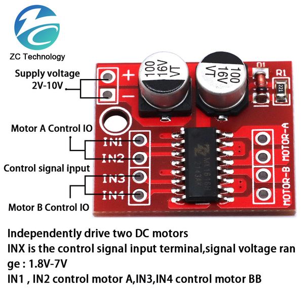 Modulo azionario del motore CC Inversione PWM Velocità Dual H Motore Stepper Mini Victory L298N