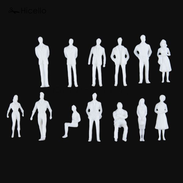 100pcs White Model People 18 mm/13mm Miniaturfiguren Architekturmodell Humanes Maßstab Kunststoff Kunststoff 1: 100 1: 150 Szenensimulation