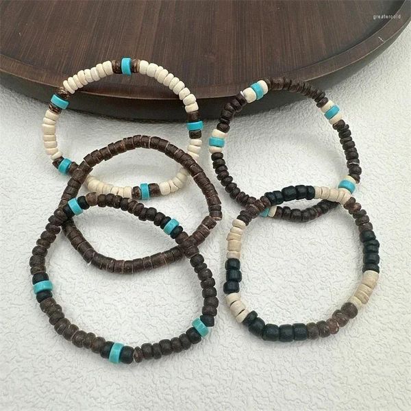 Pulseira masculina de fita com contas de surfista masculino pulseiras de pilha