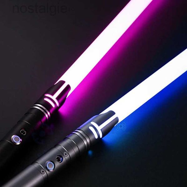 LED RAVE Toy Metal Lightsabre RGB Laser Sword Toys Light Sabre 10Color Change Kids SondFonts Force FX Foc Blaster Toys Jedi Laser Sword Presente 240410