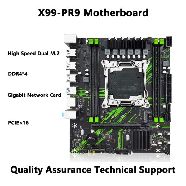 Placas -mãe Novo X99 PR9 LGA 20113 Suporte para a placa -mãe Intel Xeon V3/V4 CPU 128 GB DDR4 RAM MEMÓRIA DE MEMÓRIA DA DESPESSÃO USB3.0 NVME/SATA M.2