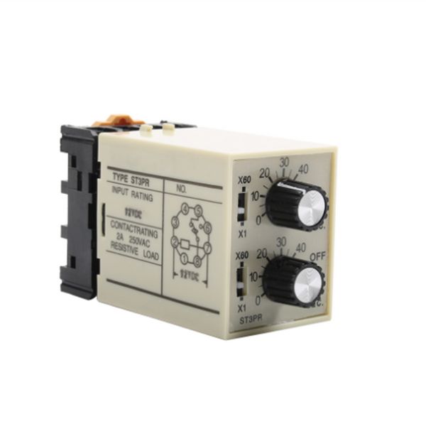 ST3PR Elektrische Zeitrelais Elektronische Zählerrelais digitaler Timer -Relais mit Socket Base AC 36V/110 V // 380V DC24V