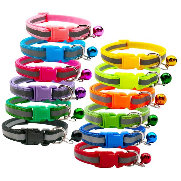 24 pezzi all'ingrosso 24 pezzi Collari per cani Collar per cani Collana per gatto per tag ID Collar rettificabile rettifica con collare per animali domestici Bell