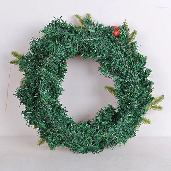 Dekorative Blumen im Freien Weihnachtskranz Künstliche Girlanden mit Beerenkugeln Großer Rattan -Ornament Home Decor Supplies